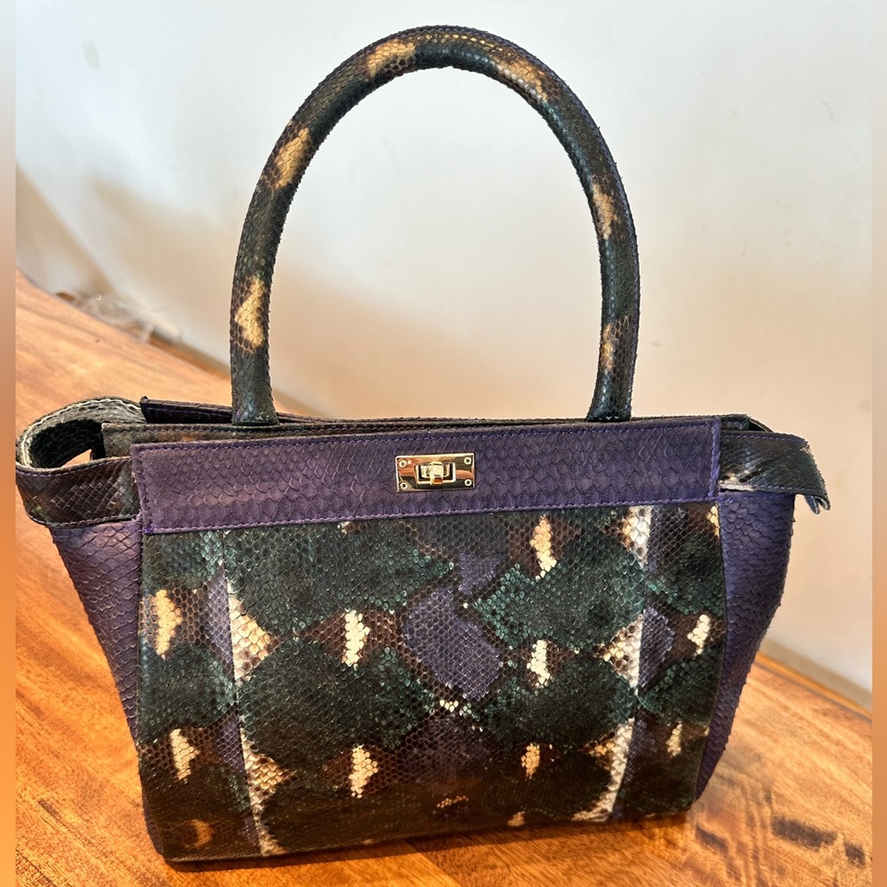 Python Print Real Snakeskin Leather Custommade Bag - image 1